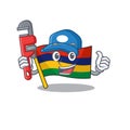 Plumber flag mauritius in the character shape