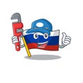 Plumber flag russia isolated in the cartoon