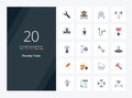 20 Plumber Flat Color icon for presentation