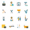 Plumber Flat Icons Set