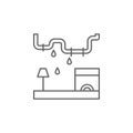 Plumber, flood, broken icon. Element of plumber icon. Thin line icon for website design and development, app development. Premium