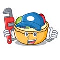 Plumber fruit tart mascot cartoon