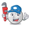 Plumber golf ball mascot cartoon Royalty Free Stock Photo