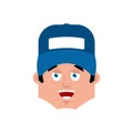 Plumber Happy emotion avatar. fitter merry emoji face. Vector il