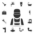 Plumber icon. Detailed set of plumber element icons. Premium quality graphic design. One of the collection icons for websit