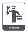 plumber icon in trendy design style. plumber icon isolated on white background. plumber vector icon simple and modern flat symbol Royalty Free Stock Photo