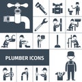 Plumber Icons Black