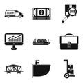 Plumber icons set, simple style