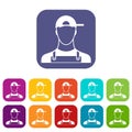 Plumber icons set