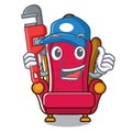 Plumber king throne mascot cartoon