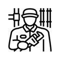 plumber maintenance line icon vector illustration