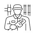 plumber maintenance line icon vector illustration