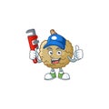 Plumber marolo fruit cartoon character mascot style