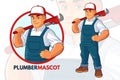 Friendly Plumber Mascot Design for handyman business