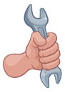 Plumber Mechanic Hand Fist Holding Spanner Wrench Royalty Free Stock Photo