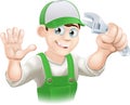 Plumber or mechanic with spanner