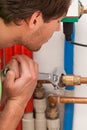 Plumber mending valves