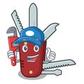 Plumber penknife in the a cartoon bag