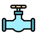 Plumber pipe icon color outline vector