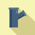 Plumber pipe icon flat vector. Water service