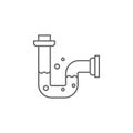 Plumber, pipe, water engorged icon. Element of plumber icon. Thin line icon for website design and development, app development.