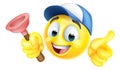 Plumber Plunger Handyman Emoticon Emoji Icon Royalty Free Stock Photo