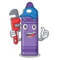 Plumber purple crayon in a mascot bag