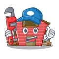 Plumber red storage barn isolated on mascot