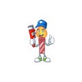 Plumber red stripes candle on cartoon character mascot design