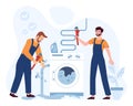 Plumber repairing pipe burst Royalty Free Stock Photo