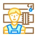 plumber repairman color icon vector illustration