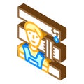 plumber repairman isometric icon vector illustration