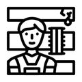 plumber repairman line icon vector illustration