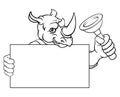 Plumber Rhino Plunger Cartoon Plumbing Mascot Royalty Free Stock Photo