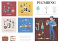 Plumber Service Elements Composition Royalty Free Stock Photo