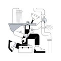 Plumber services abstract concept vector illustration.