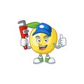 Plumber shape golden apple fruits for character mascot