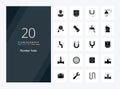 20 Plumber Solid Glyph icon for presentation