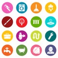 Plumber symbols icons set colorful circles vector