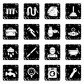 Plumber symbols icons set grunge vector