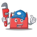 Plumber tool box character cartoon