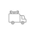 Plumber, truck, wrench icon. Element of plumber icon. Thin line icon for website design and development, app development. Premium