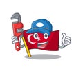 Plumber turkey character flag in mascot drawer