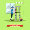 Plumber vector illustration in flat style