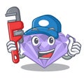 Plumber violet diamond in the cartoon box