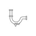 Plumber, water pipe, broken icon. Element of plumber icon. Thin line icon for website design and development, app development.