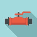 Plumber water tap icon, flat style