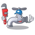 Plumber water tap in shape wooden cartoon