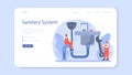 Plumber web banner or landing page. Plumbing service, Royalty Free Stock Photo