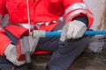 Plumber at work in a site Royalty Free Stock Photo